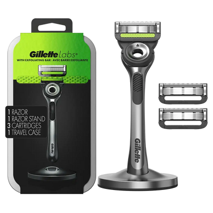 GilletteLabs Razor (1 Handle + 3 Cartridges + 1 Travel Case)