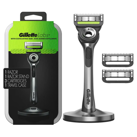 GilletteLabs Razor (1 Handle + 3 Cartridges + 1 Travel Case)