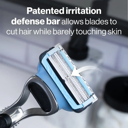 SkinGuard Razor, 1 Handle and 4 Razor Blade Refills