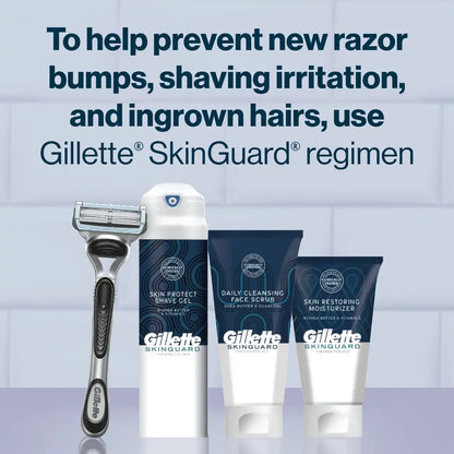 SkinGuard Razor, 1 Handle and 4 Razor Blade Refills