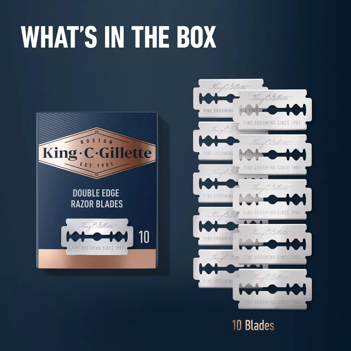 King C. Gillette Double Edge Safety Razor Refill Blades (10 Count)